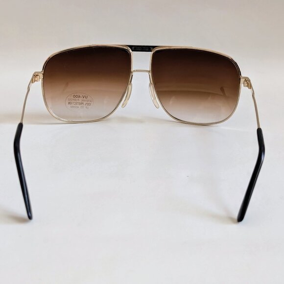 NWT Vintage 90's Large Square Metal Sport Sunglasses (S. Gold) - Picture 4 of 5